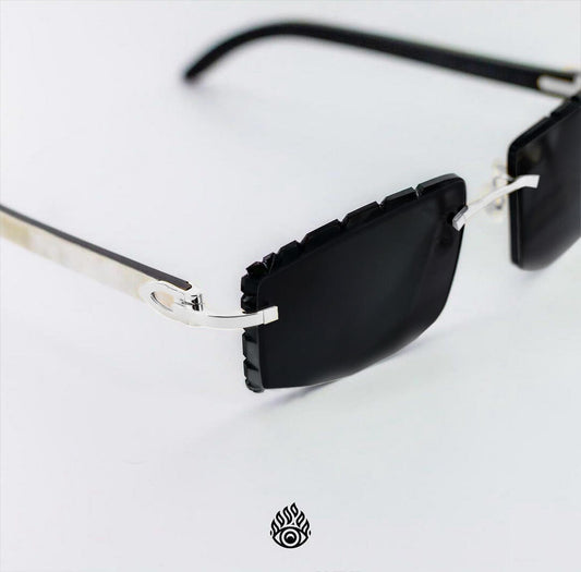 Cartier White Horn Glasses, Platinum Detail, Blackout Lens CT0046O-002
