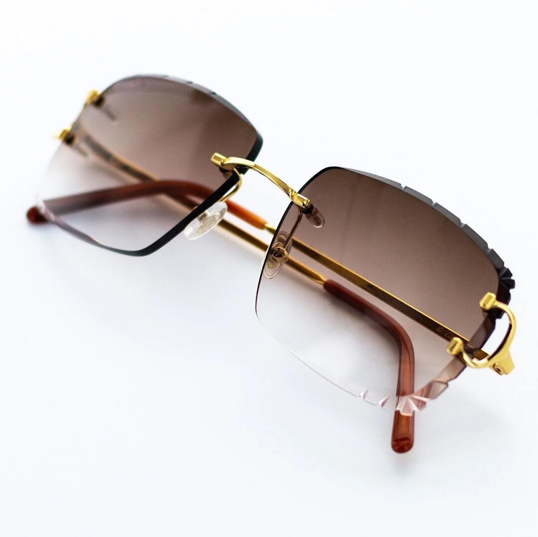Cartier Big C Sunglasses with Gold Detail Gradient Brown Lens CT0092