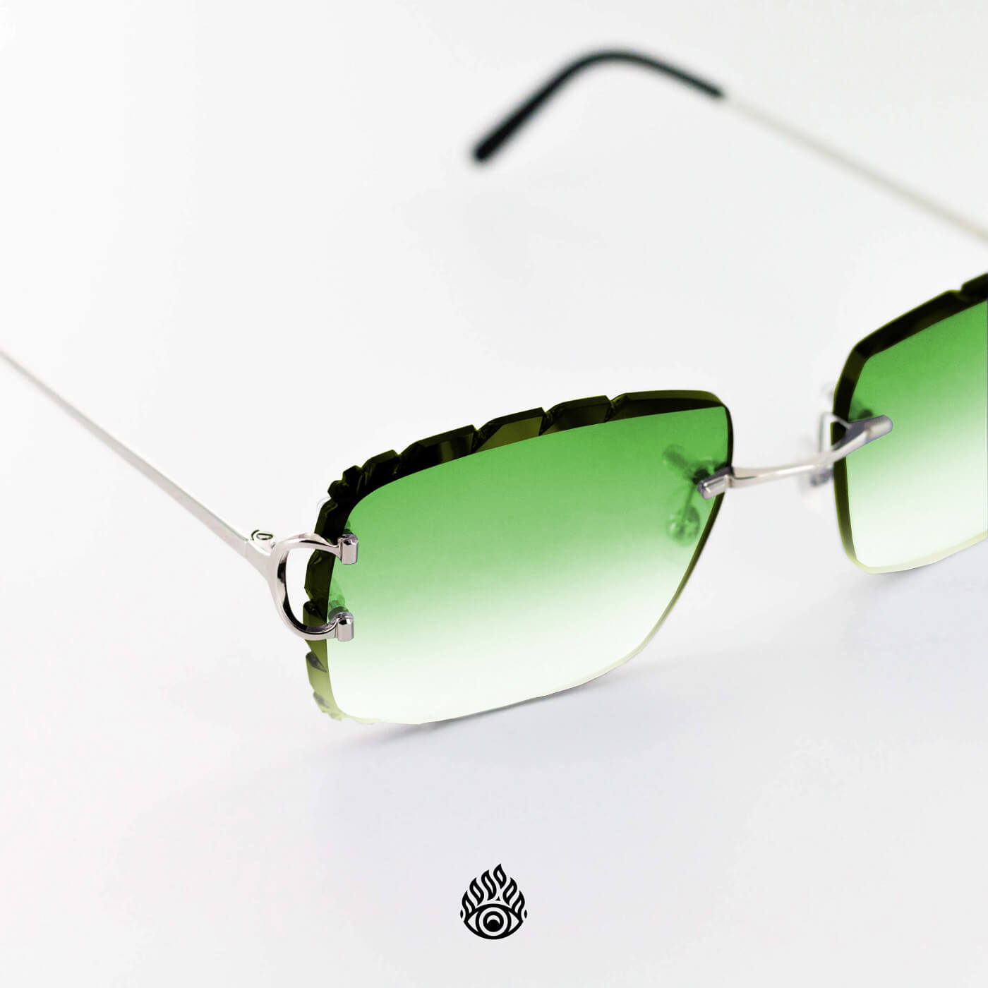 Cartier Big C Glasses with Platinum Detail Money Green Lens CT0092O 002