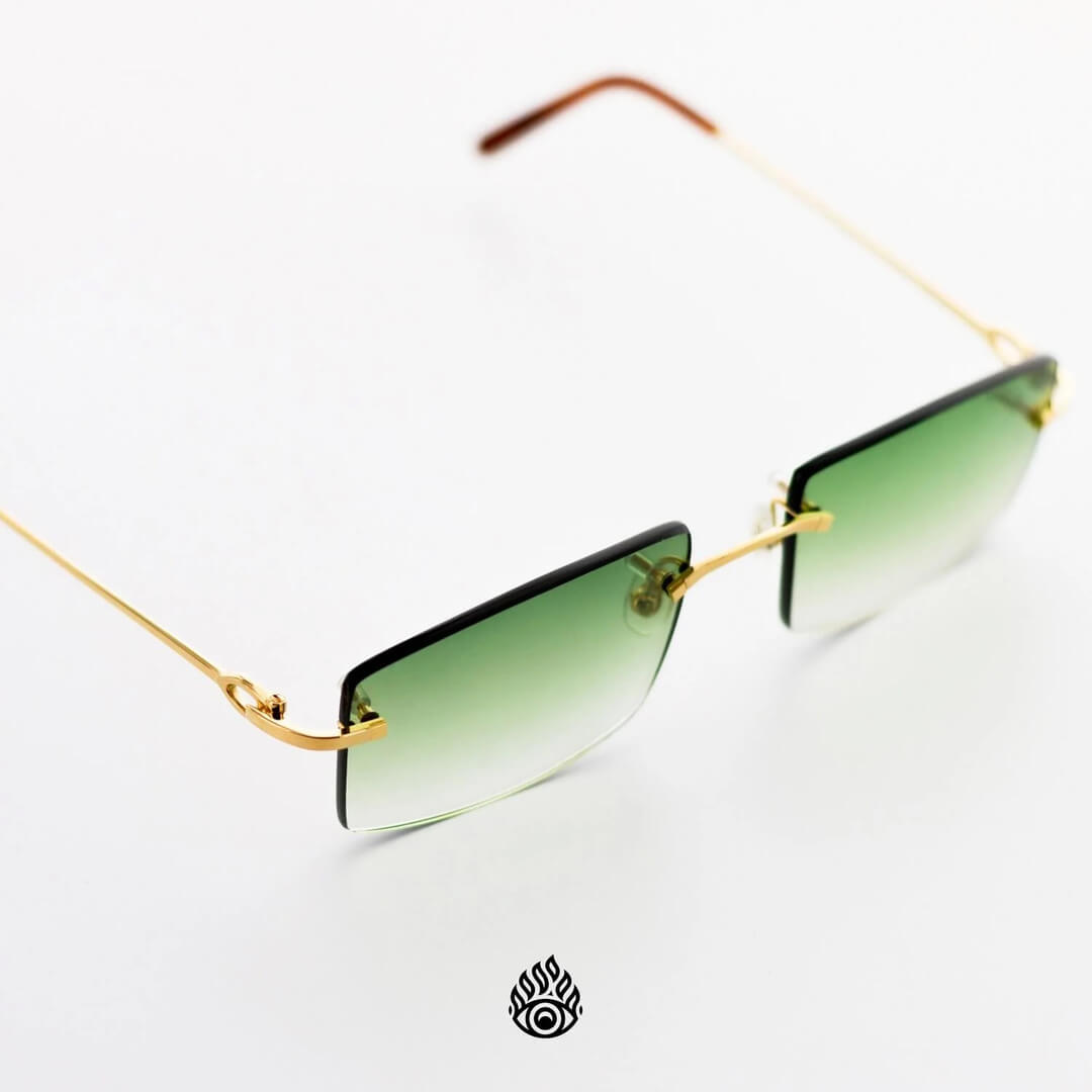 Cartier Signature C Glasses, Gold with Green Lens1
