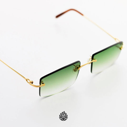 Cartier Signature C Glasses, Gold with Green Lens