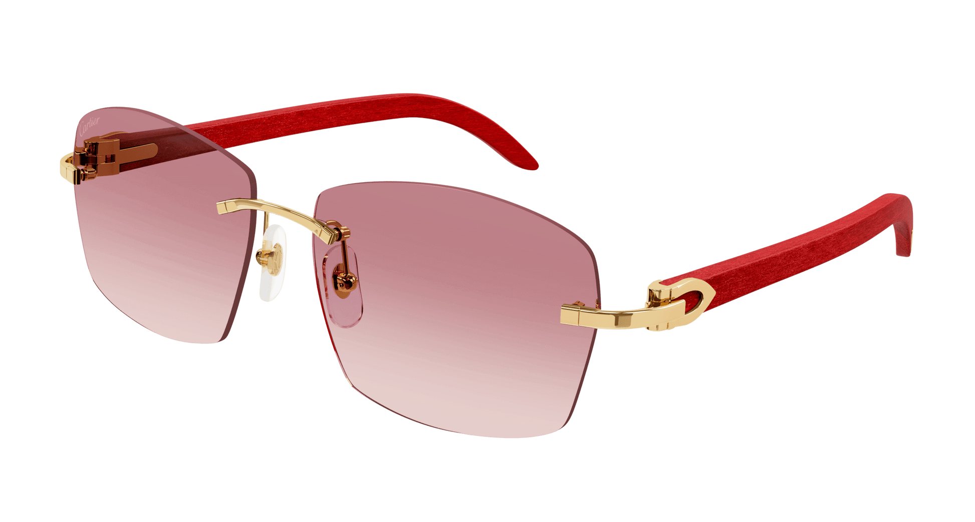 Cartier Red Wood Rectangular Sunglasses CT0039RS All Eyes On Me