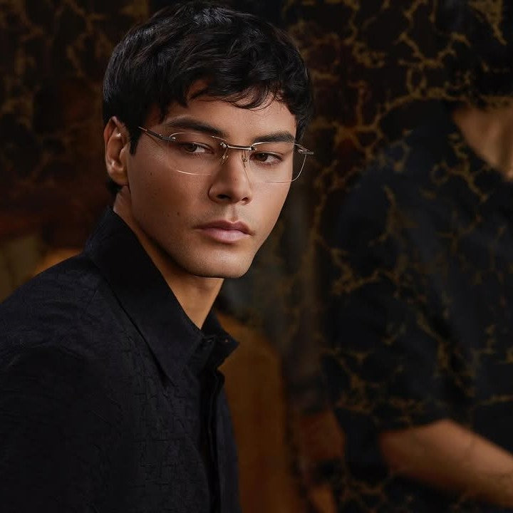 Man wearing Masunaga glasses