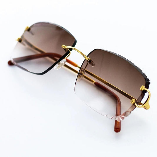 Cartier Big C Sunglasses with Gold Detail & Gradient Brown Lens CT0092O-001