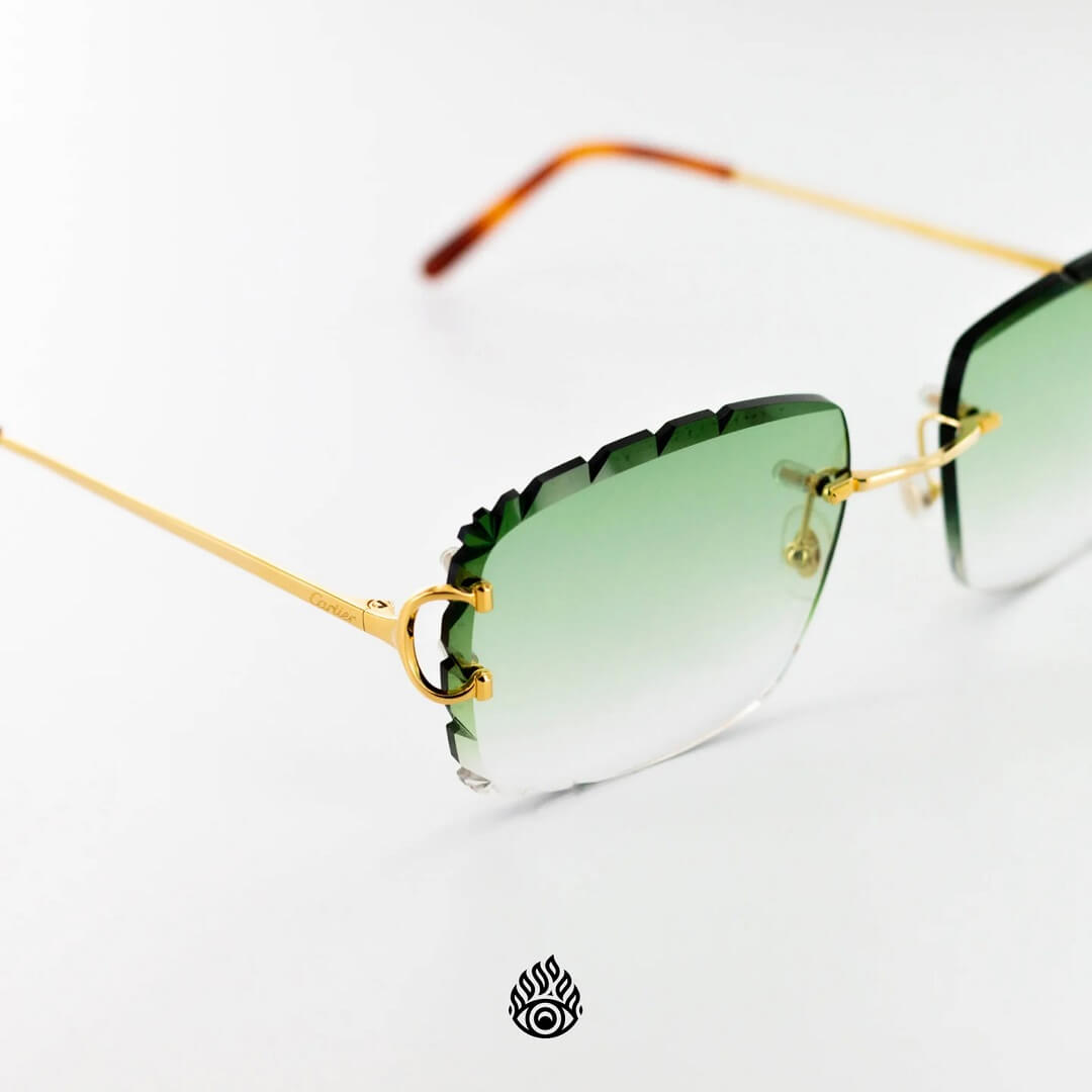 Cartier Big C Glasses with Gold Detail & Green Lens CT0092O-001