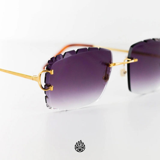 Cartier Big C Glasses with Gold Detail & Purple Lens CT0092O-001