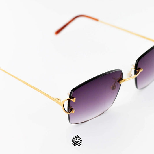 Cartier Big C Glasses with Gold Detail & Purple Lens CT0092O-001