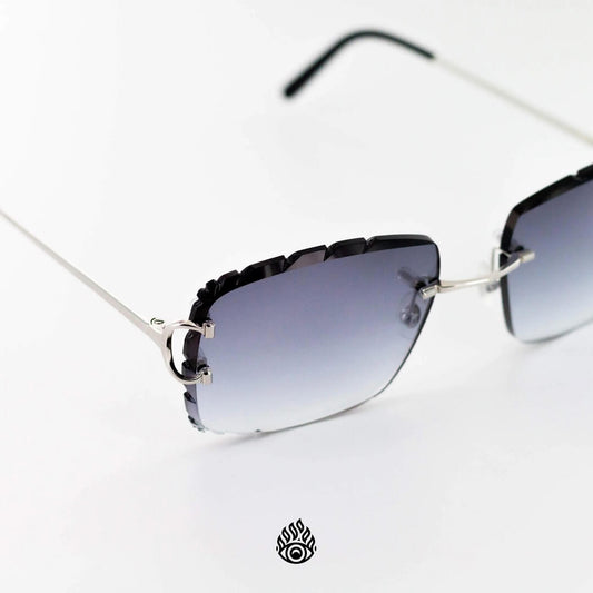 Cartier Big C Glasses with Platinum Detail & Grey Lens CT0092O-002