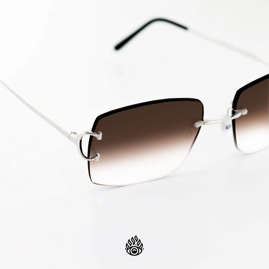 Cartier Big C Glasses with Platinum Detail & Brown Lens CT0092O-002