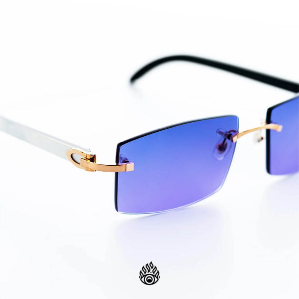 Cartier White Horn Glasses with Rose Gold Detail Two Tone