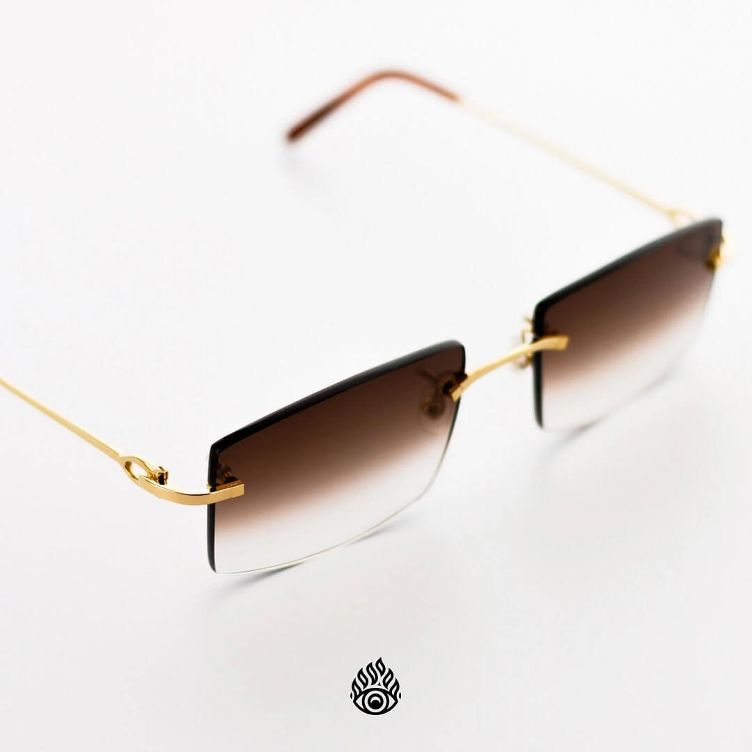 Cartier Signature C Glasses, Gold with Brown Lens