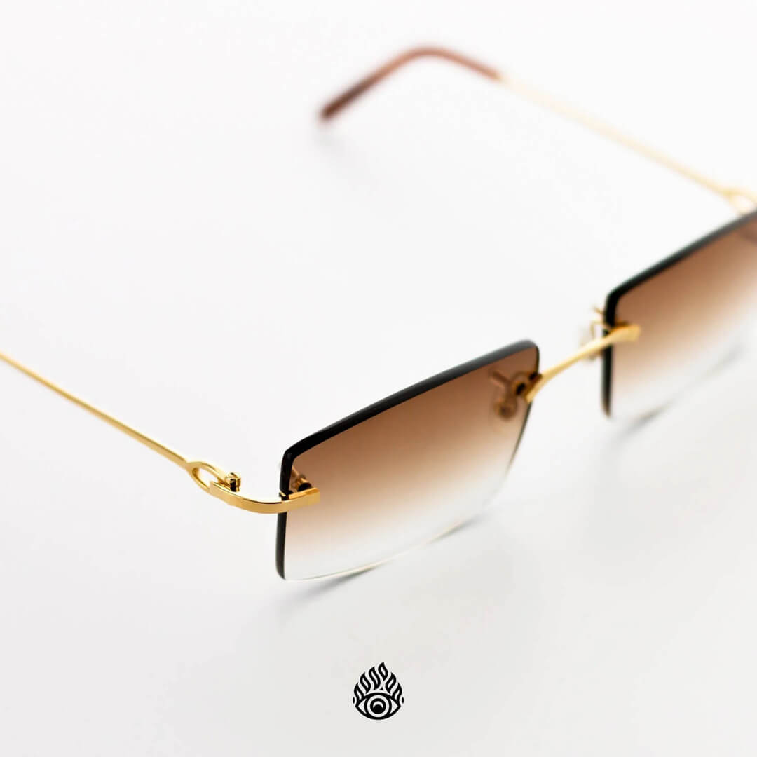 Cartier Signature C Glasses, Gold with Honey Brown Lens