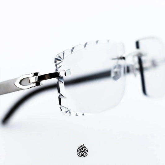 Cartier White Horn Glasses with Platinum Detail & Clear Transition Lenses CT0046O-002