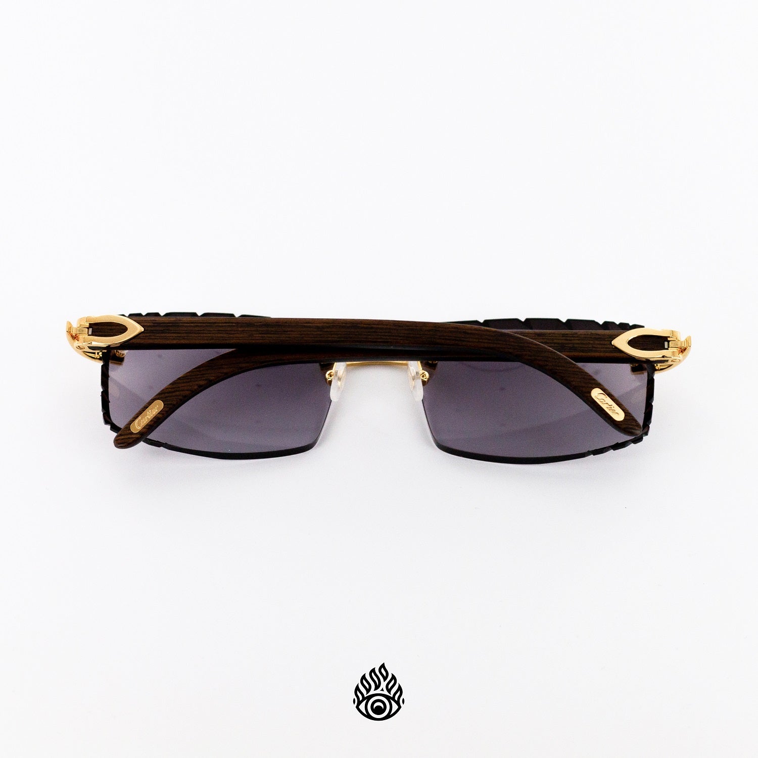 Cartier wood discount and gold glasses