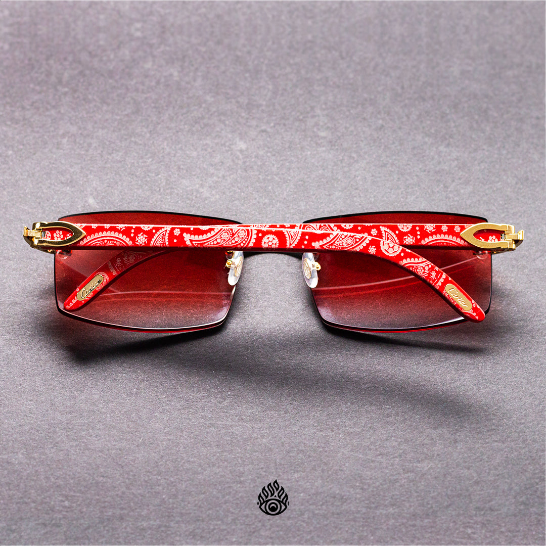 Cartier red hotsell wood glasses